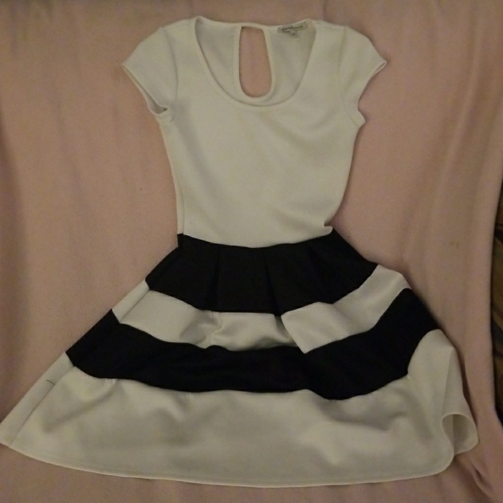 White and black dress
